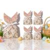 10 Pcs Easter Velvet Bunny Gift Bags with Drawstring, Easter Treat Bags Cute Rabbit Ear Candy Goodie Reusable Party Favors for Birthday Party Egg Hunt Stuffer Basket Holiday Decoration (A 5PCS) view 1