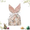10 Pcs Easter Velvet Bunny Gift Bags with Drawstring, Easter Velvet Bunny Gift Bags, Cute Rabbit Ear Candy Goodie Reusable Party Favors (#A 10PC) view 1