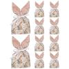 10 Pcs Easter Velvet Bunny Gift Bags with Drawstring, Easter Velvet Bunny Gift Bags, Cute Rabbit Ear Candy Goodie Reusable Party Favors (#A 10PC) view 2