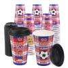 Sowinvent 16 oz Champion Cup A Salute To France, 2-Time World Soccer Champion, 120 Sets Disposable Paper Party Cups with Lids, Restaurant Catering Concession & Fan Event Decorations, ALLEZ LES BLEUS view 1