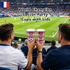 Sowinvent 16 oz Champion Cup A Salute To France, 2-Time World Soccer Champion, 120 Sets Disposable Paper Party Cups with Lids, Restaurant Catering Concession & Fan Event Decorations, ALLEZ LES BLEUS view 4