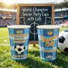 Sowinvent 16 oz Champion Cup A Salute To Argentina, 3-Time World Soccer Champion, 120 Sets Disposable Paper Party Cups with Lids, Restaurant Catering & Fan Event Decorations, VAMOS ARGENTINA 2026 view 4