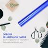 MUCKLILY Colored Flower Cellophane Wrap Paper 40cm Wide Roll, Blue Wrapping Film for Flower Bouquets and Craft Packaging view 4