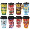 Sowinvent 16 oz Champion Cup A Salute To World Soccer Champions Brazil Italy Germany Argentina Uruguay France England Spain, 160 Sets Disposable Paper Party Cups with Lids for Fan Event Decorations view 1