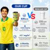 Sowinvent 16 oz Champion Cup A Salute To World Soccer Champions Brazil Italy Germany Argentina Uruguay France England Spain, 160 Sets Disposable Paper Party Cups with Lids for Fan Event Decorations view 3