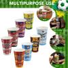 Sowinvent 16 oz Champion Cup A Salute To World Soccer Champions Brazil Italy Germany Argentina Uruguay France England Spain, 160 Sets Disposable Paper Party Cups with Lids for Fan Event Decorations view 4