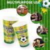 Sowinvent 16 oz Champion Cup A Salute To Brazil, 5-Time World Soccer Champion, 120 Sets Disposable Paper Party Cups with Lids, Restaurant Catering Concession & Fan Event Decorations, VAI BRASIL 2026 view 4