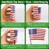Sowinvent 16 oz CheerSleeve Host Cup, Celebrating World Soccer Tournament Host USA, 120 Sets Disposable Paper Party Cups with Lids Straws Sleeves, Flag Themed Fan Event Decorations, COME ON USA view 2