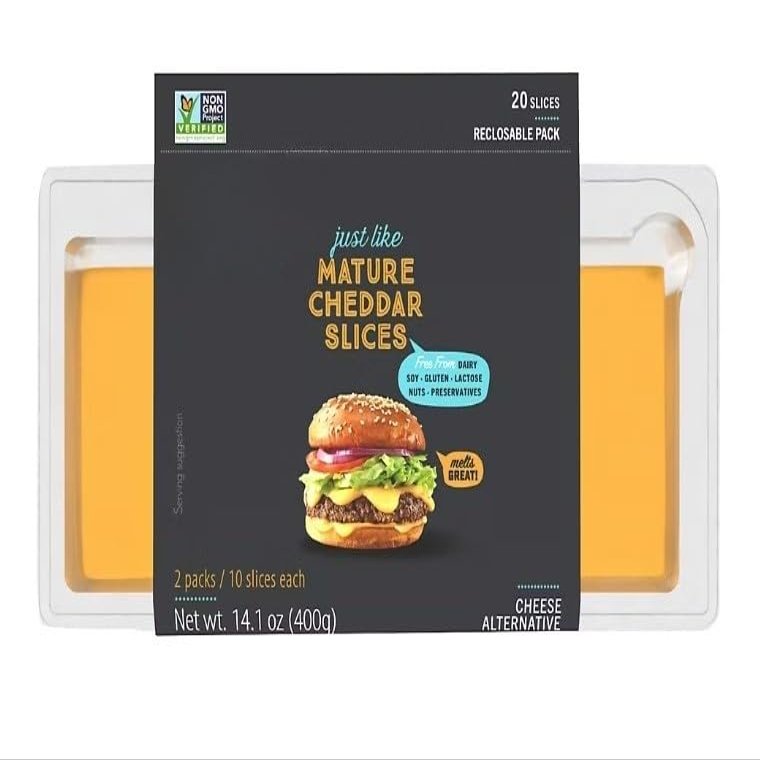 Cheddar Slices, deliver that craveable cheesy experience but without any dairy, lactose, gluten, soy, nuts, preservatives. So go wild - your sandwich options know no limits. 1 pk ( 20 slices ) , [ 14 .1 oz , 0.88 lb ]
