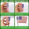 16 oz White Disposable Soccer Party Paper Cups USA (World Host #3) 24 Sets, To-Go Cups with Straws Lids Sleeves for Cold Drink/Hot Beverage, Compostable Water-Based Coating, Soccer Theme Supplies view 2