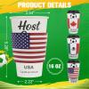 16 oz White Disposable Soccer Party Paper Cups USA (World Host #3) 24 Sets, To-Go Cups with Straws Lids Sleeves for Cold Drink/Hot Beverage, Compostable Water-Based Coating, Soccer Theme Supplies view 3