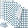 100 Sheets Dusty Blue Buffalo Plaids Tissue Paper, 5 Styles Slate Blue Lattice Patterns Wrapping Paper for Spring DIY Crafts Birthday Baby Shower Party Supplies, 13.8 x 19.7 Inch view 1