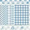 100 Sheets Dusty Blue Buffalo Plaids Tissue Paper, 5 Styles Slate Blue Lattice Patterns Wrapping Paper for Spring DIY Crafts Birthday Baby Shower Party Supplies, 13.8 x 19.7 Inch view 2