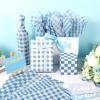 100 Sheets Dusty Blue Buffalo Plaids Tissue Paper, 5 Styles Slate Blue Lattice Patterns Wrapping Paper for Spring DIY Crafts Birthday Baby Shower Party Supplies, 13.8 x 19.7 Inch view 3