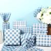 100 Sheets Dusty Blue Buffalo Plaids Tissue Paper, 5 Styles Slate Blue Lattice Patterns Wrapping Paper for Spring DIY Crafts Birthday Baby Shower Party Supplies, 13.8 x 19.7 Inch view 4