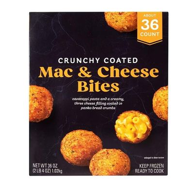 Mac and Cheese Bites , Cavatappi pasta and a creamy, three-cheese filling coated in panko bread crumbs. Crispy on the outside, creamy on the inside, this classic comfort food gets reimagined as a bite-sized appetizer. Warning: guests gobble these up