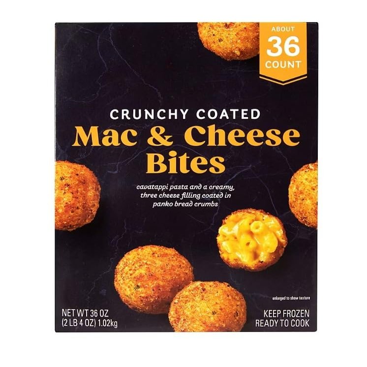 Mac and Cheese Bites , Cavatappi pasta and a creamy, three-cheese filling coated in panko bread crumbs. Crispy on the outside, creamy on the inside, this classic comfort food gets reimagined as a bite-sized appetizer. Warning: guests gobble these up