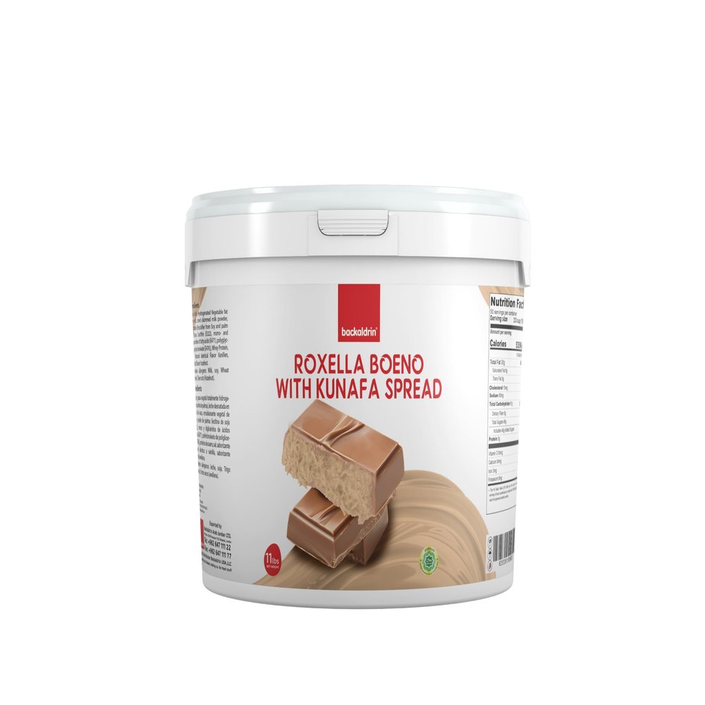 Premium Biscuit Hazelnut Cream Spread with Kunafa 11 lb Smooth & Crunchy Dessert Spread (Bueno-Style) Rich Flavor for Baking, Desserts & Food Service