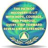 12 Year True North Sobriety Coin Journey into Serenity NA Medallion Spiritual Token for Recovery & Clean Time Empowering NA AA Chips Gift for Men & Women view 2