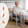 Bedside Commode Cushion, Washable Toilet Seat Cushion for Seniors, Padded PU Cover with Fixing Straps for Commode Chair 16.5" X 16.5", Portable Soft Toilet Seat Cushion for Elderly Adults (Brown) view 2