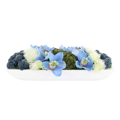 Creative Displays Inc Sedum and Orchid Arrangement in Fiberstone Planter