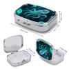 Glass Octopus Pill Organizer with Mirror 2 Compartments Waterproof Pill Case for Purse Pocket Non-Slip Grip Travel Medicine Organizer Container Box for Vitamin Fish Oil Supplement view 2