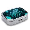 Glass Octopus Pill Organizer with Mirror 2 Compartments Waterproof Pill Case for Purse Pocket Non-Slip Grip Travel Medicine Organizer Container Box for Vitamin Fish Oil Supplement view 3