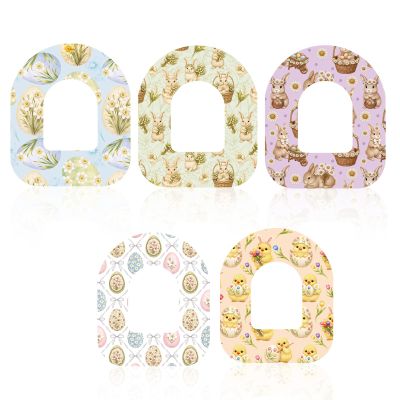 10pcs Adhesive Patches for Omnipod 5, Easter Style Breathable & Latex Free Waterproof CGM Accessories Overpatch Sensor Adhesive Monitor Patches Stickers (5 Styles)