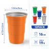 12pcs Aluminum Drinking Cups Set 16oz, 5 Colors Reusable Metal Cup Bulk Reusable Aluminum Party Cups, Disposable Cold Drink Cup for Summer Hawaii Mexican Festival Barbecue Camping Pool Party Supplies view 3
