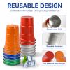 12pcs Aluminum Drinking Cups Set 16oz, 5 Colors Reusable Metal Cup Bulk Reusable Aluminum Party Cups, Disposable Cold Drink Cup for Summer Hawaii Mexican Festival Barbecue Camping Pool Party Supplies view 4