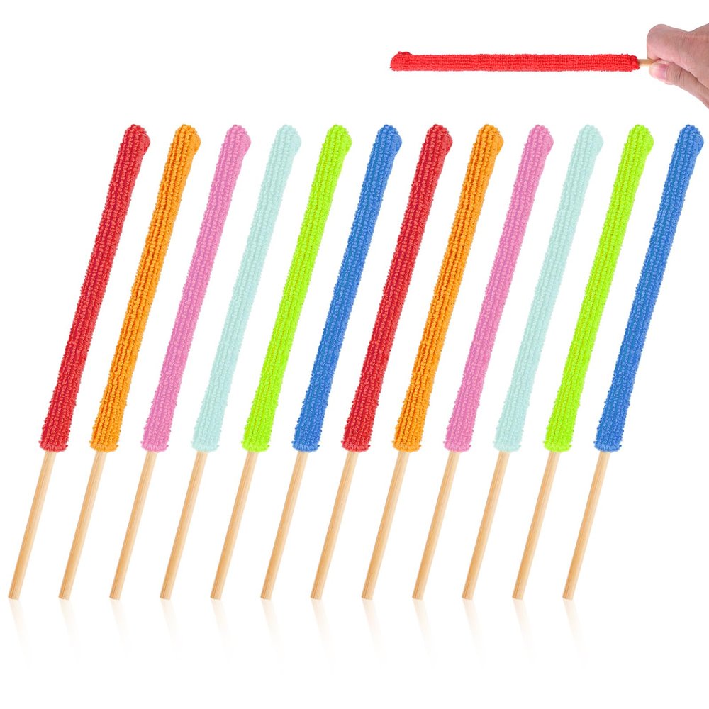 15 PCS Microfiber Detail Duster Sticks, Mini Duster Crevice Cleaning Tool Car Air Vent Cleaner for Home Air Vent Window The Smallest Spaces