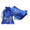 PATIKIL Thank You Satin Gift Bags, (4 x 6 Inch, Blue) (50Pcs), Satin Drawstring Favor Bags Gift Pouches with Drawstrings, Suit for - Wedding/Festival/Birthday/Celebration view 1