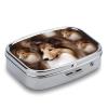 Shelties Dog Pill Organizer with Mirror 2 Compartments Waterproof Pill Case for Purse Pocket Non-Slip Grip Travel Medicine Organizer Container Box for Vitamin Fish Oil Supplement view 3