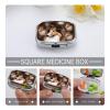 Shelties Dog Pill Organizer with Mirror 2 Compartments Waterproof Pill Case for Purse Pocket Non-Slip Grip Travel Medicine Organizer Container Box for Vitamin Fish Oil Supplement view 4