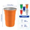 24pcs Aluminum Drinking Cups Set 16oz, 5 Colors Reusable Metal Cup Bulk Reusable Aluminum Party Cups, Disposable Cold Drink Cup for Summer Hawaii Mexican Festival Barbecue Camping Pool Party Supplies view 3