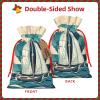 YYEPJKHMA Drawstring Pouch Ocean Sailboat Print Gift Wrapping Bags For Xmas Birthday 4.7 X 6.9 Inches Small view 2
