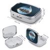 Waterdrop City Reflection Pill Organizer with Mirror 2 Compartments Waterproof Pill Case for Purse Pocket Non-Slip Grip Travel Medicine Organizer Container Box for Vitamin Fish Oil Supplement view 2