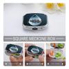 Waterdrop City Reflection Pill Organizer with Mirror 2 Compartments Waterproof Pill Case for Purse Pocket Non-Slip Grip Travel Medicine Organizer Container Box for Vitamin Fish Oil Supplement view 4