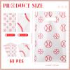 SilTriangle 60 Pcs Baseball & Softball Snack Bags with Handle 10 x 6.5 Inch Small Gifts Bags Sport Party Favors Bag for Birthday Party Decoration Supplies(Baseball Style) view 2