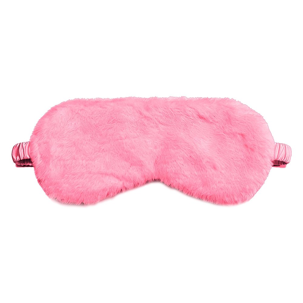 1 Pack Soft Sleep Mask for Women, Comfortable Night Sleeping Blindfold, Plush Fluffy Eye Cover for Men, Travel (Rose)