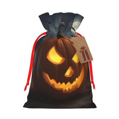 YYEPJKHMA Drawstring Pouch Halloween Pumpkin Print Gift Wrapping Bags For Xmas Birthday 4.7 X 6.9 Inches Small