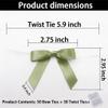 Sewdudely 50 Pack Twist Tie Bows 2.75 Inch, Elegant Sage Green Ribbon Bows for Gift Wrapping, DIY Crafts, Party Decorations, Baby Shower, Birthday, Wedding Decor view 2