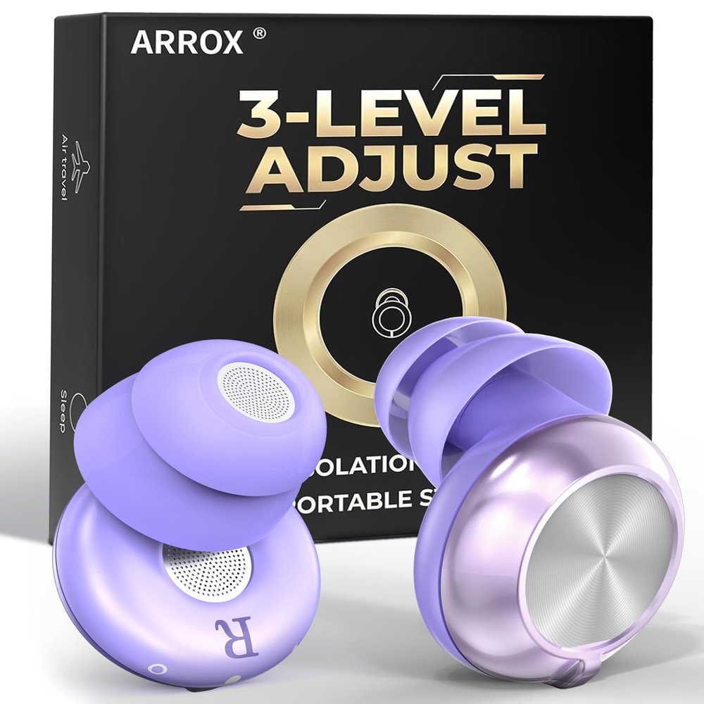 ARROX Ear Plugs Professional Hearing Protection for Concerts & Festivals, Live Events, Musicians, Sports, DJs 45 dB Noise Reduction Earplugs,4 Ear Tip Sizes