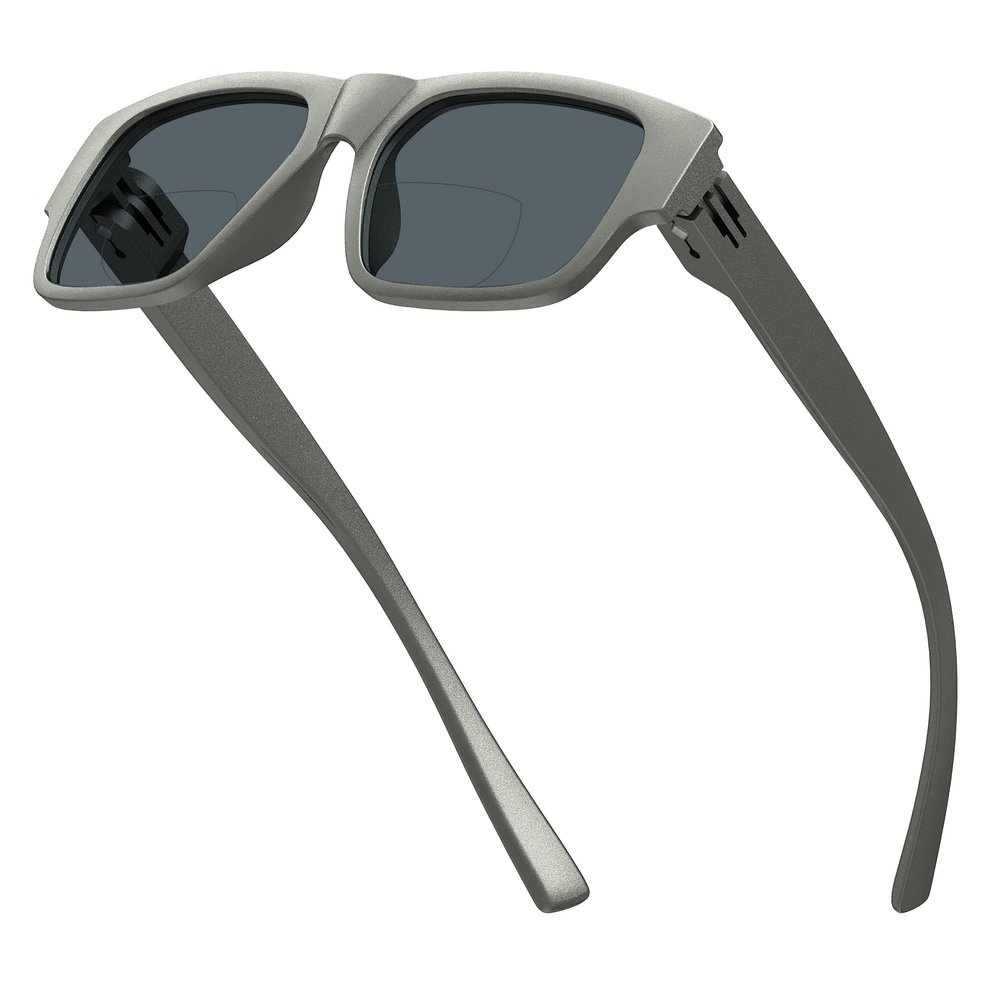 Eyekepper Bifocal Sunglasses for Women Men 3.25, Grey Square Frame