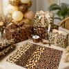 JarThenaAMCS 12 Sheets Leopard Print Wrapping Paper -Not Roll- Brown Cheetah Print Gift Wrap Paper Folded Flat for Safari Animal Birthday Baby Shower Party DIY Crafts, 19.7 x 27.6 Inch view 4