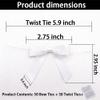 Sewdudely 50 Pack Twist Tie Bows 2.75 Inch, Elegant White Ribbon Bows for Gift Wrapping, DIY Crafts, Party Decorations, Baby Shower, Birthday, Wedding Decor view 2