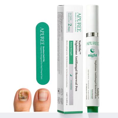 Apuree Nighttime Antifungal Pen Extra Strength: 1% Tolnaftate Tea Tree Oil| #1 Overnight Nail Repair | FSA-HSA | Restorative Fungal Nail Treatment for Damaged Yellow Discolored Thick Nails
