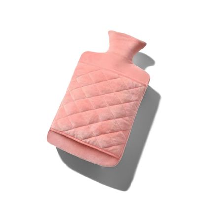 2-Liter Detachable Rubber Hot Water Bottle, Hand Warmer, Bed Warmer, Pain Relief, Ultra Soft Touch (Pink)