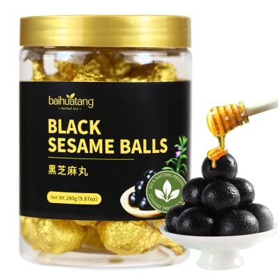 Black Sesame Ball 280g (30 Pills) Handmade with Pure Honey Black RiceBean Natural Grain Snack No Additives
