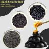 Black Sesame Ball 280g (30 Pills) Handmade with Pure Honey Black RiceBean Natural Grain Snack No Additives view 3